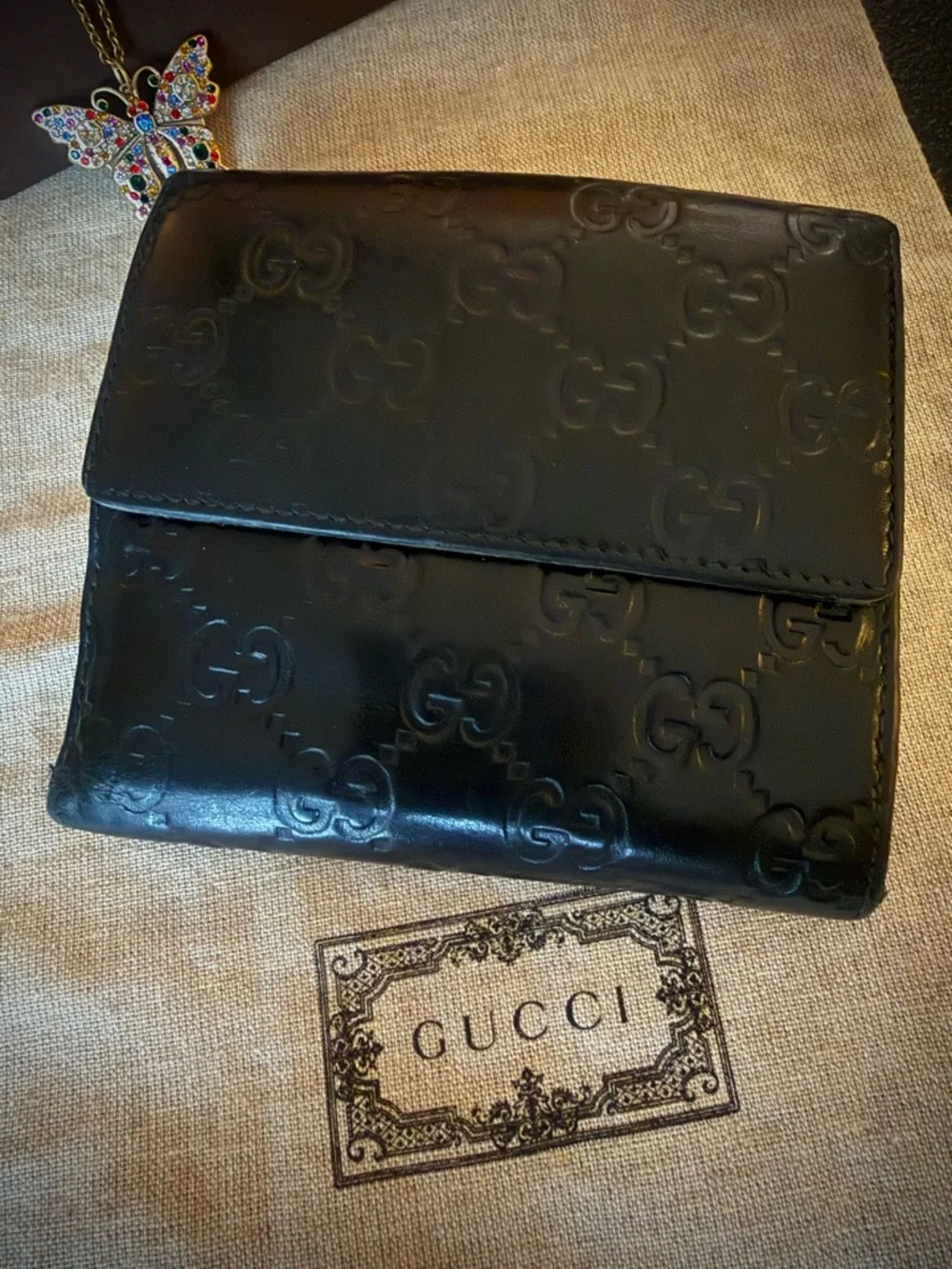 Gucci Guccissima Heart French Flap Wallet - Picture 6 of 16